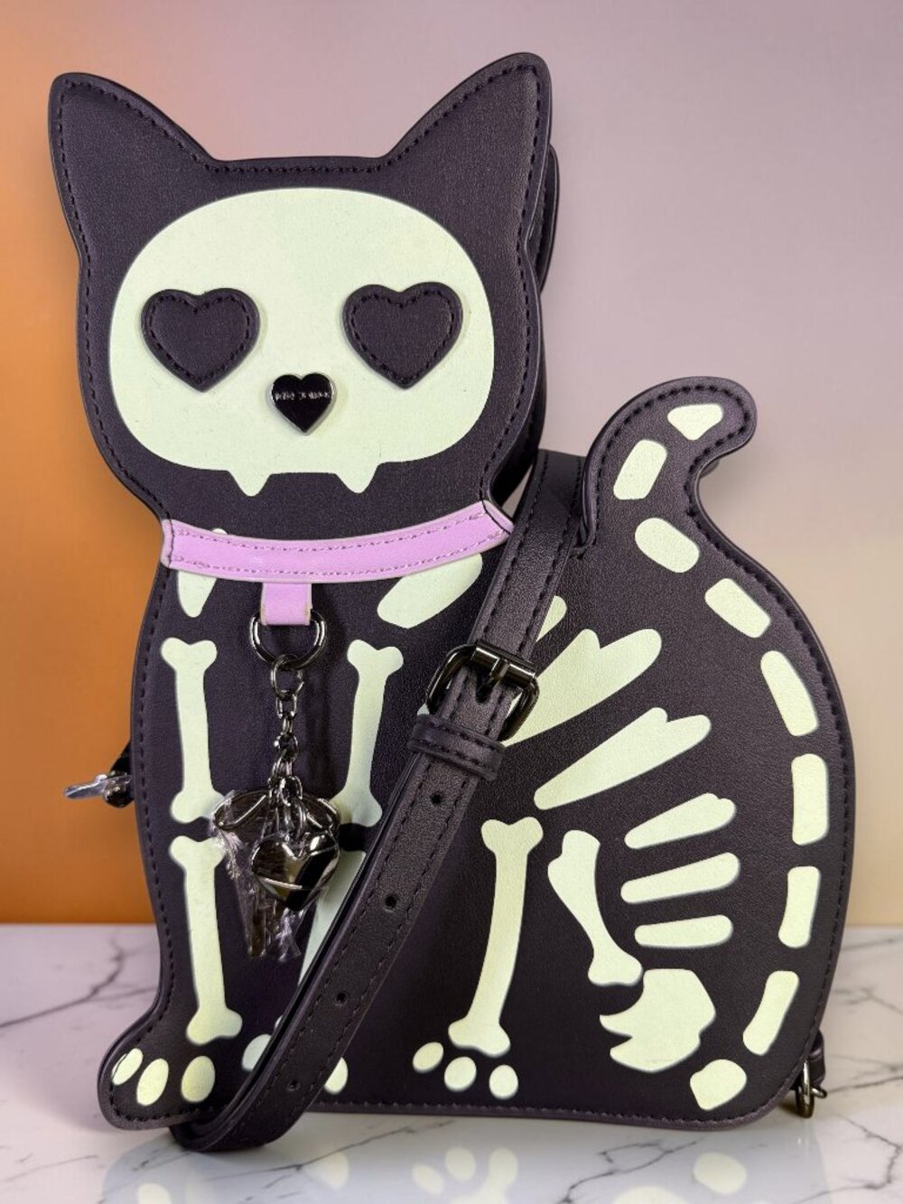 Betsey Johnson XO KITTY Skeleton Cat Crossbody Bag - New with Tags
